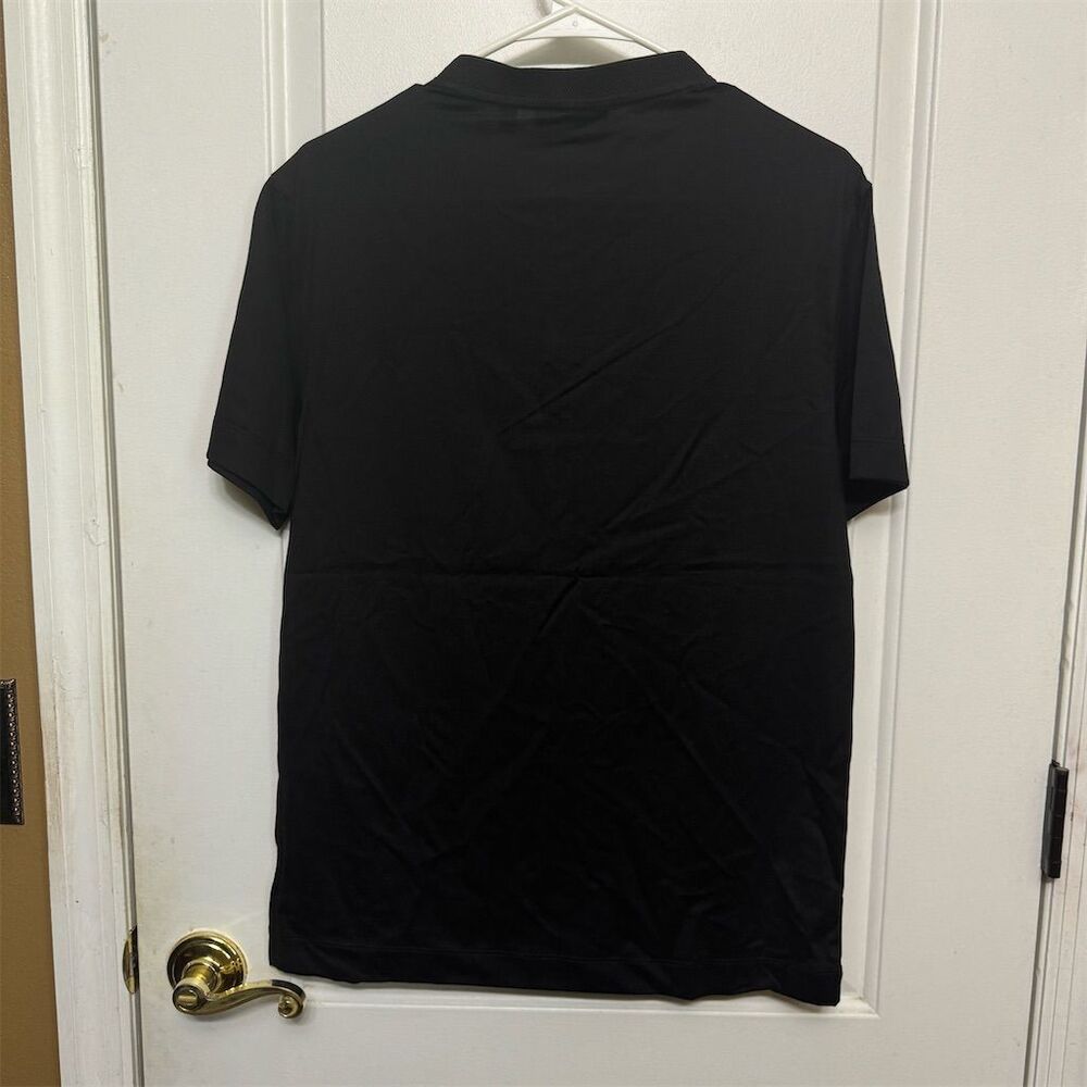 Murano Men's Slim Fit Henley T-Shirt Black Short Sleeve Medium - Picture 6 of 7